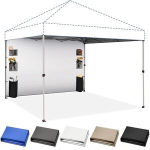 Sidewall Silver for 10X10 Pop up Canopy Sidewall with 6 Pockets 1 Pack Black